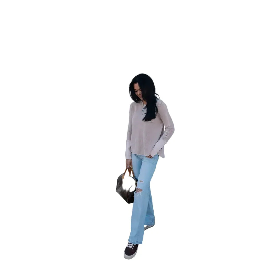 Women's TwoFly Taupe Higher Class Basic Sweater