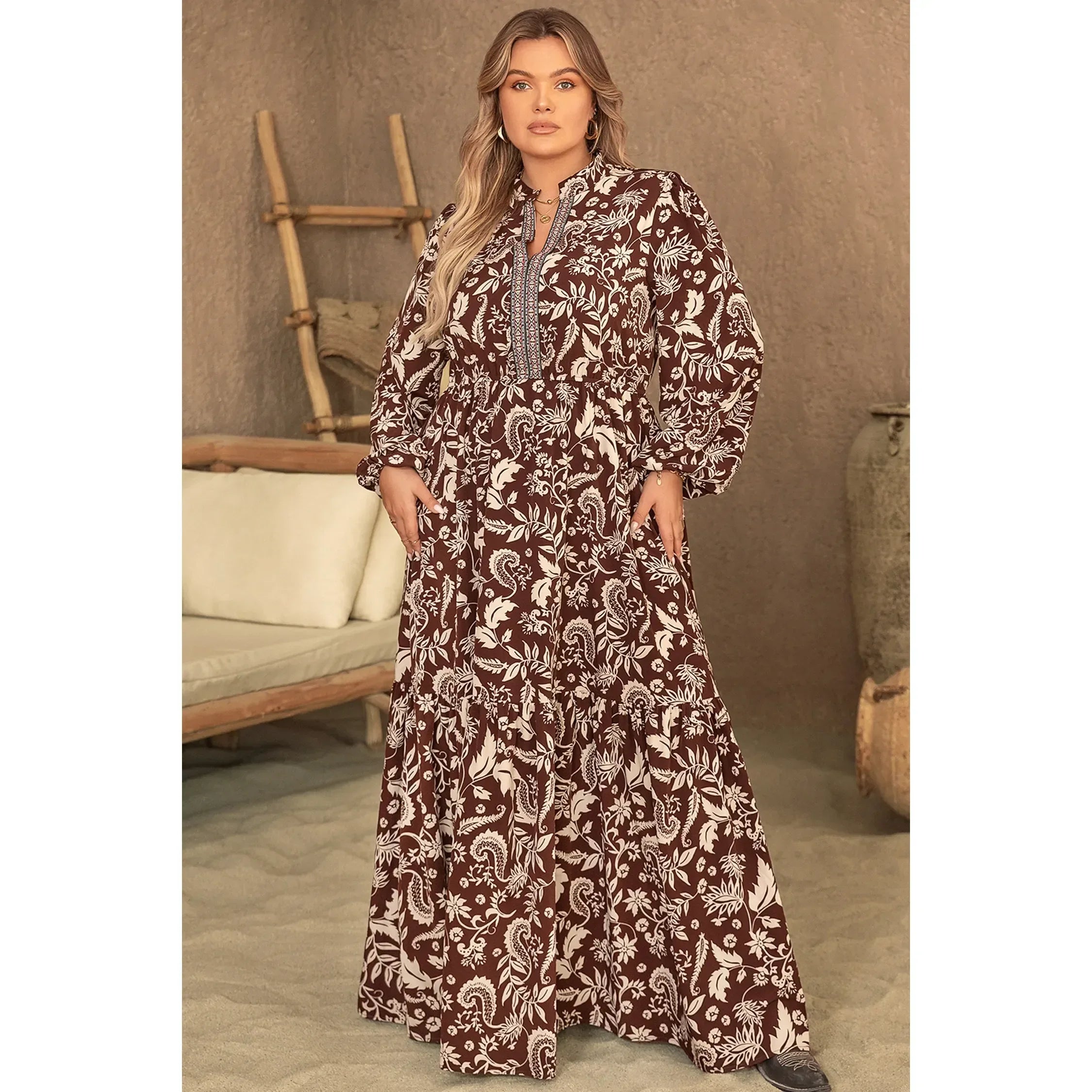 Women's Vacasun Brown Floral Maxi Dress