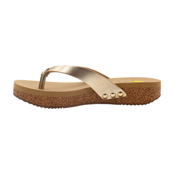 Women's Ver Volatile Gold Flip Flops PV1035-GOLD - Crazy House Western Wear