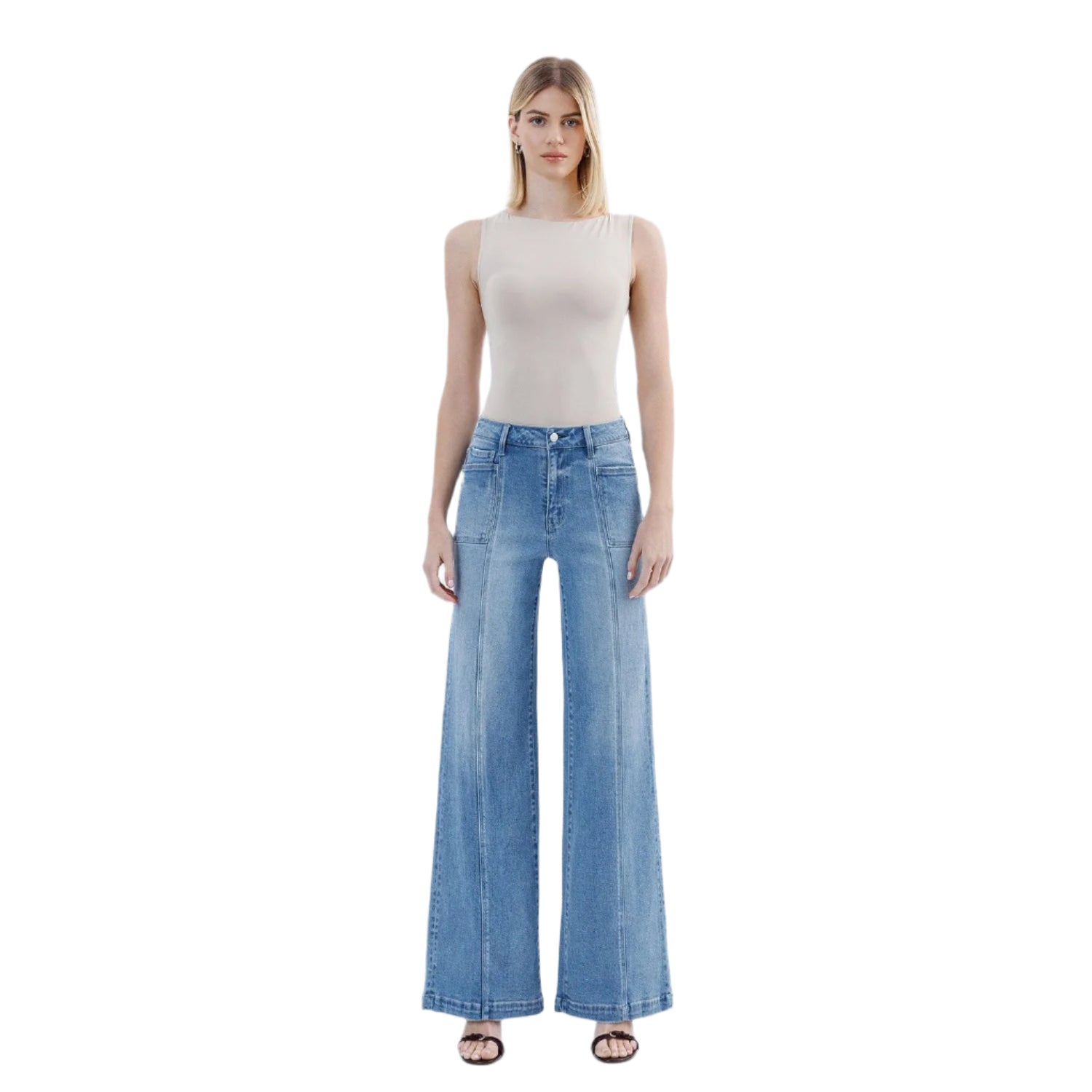 Women's Vervet High Rise Full Length Extreme Wide Leg Jeans LV1702 - Crazy House Western Wear