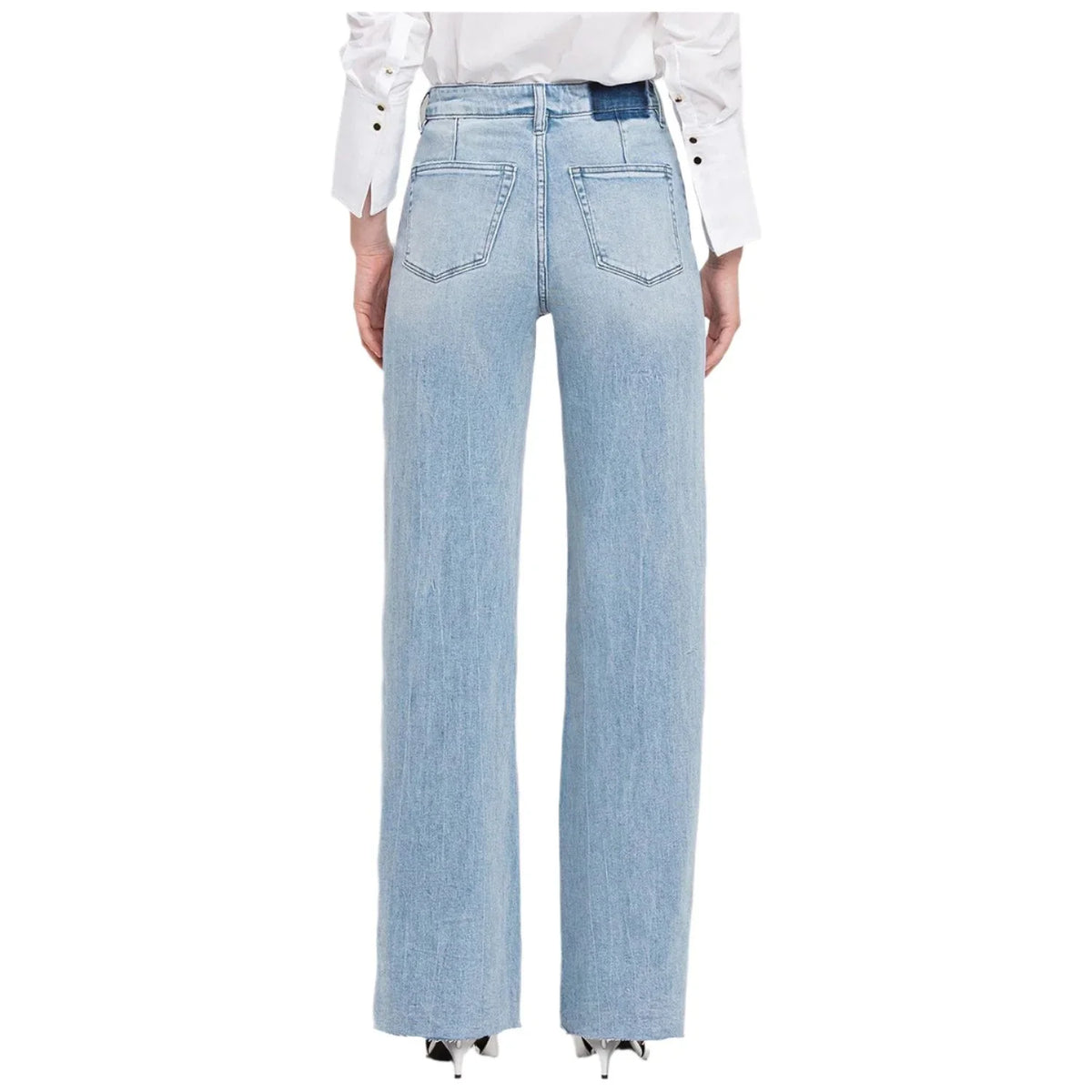 Women's Vervet Super High Rise Clean Cut Raw Hem Wide Leg Jeans V2680N - Crazy House Western Wear