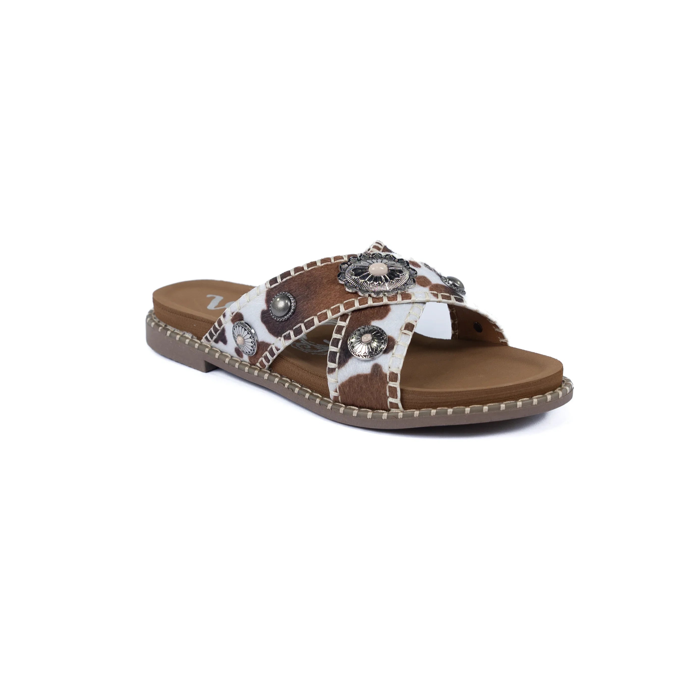 Women's Very G Betsy Cream Tan Crossed Open Toe Sandals VGSA0479-291