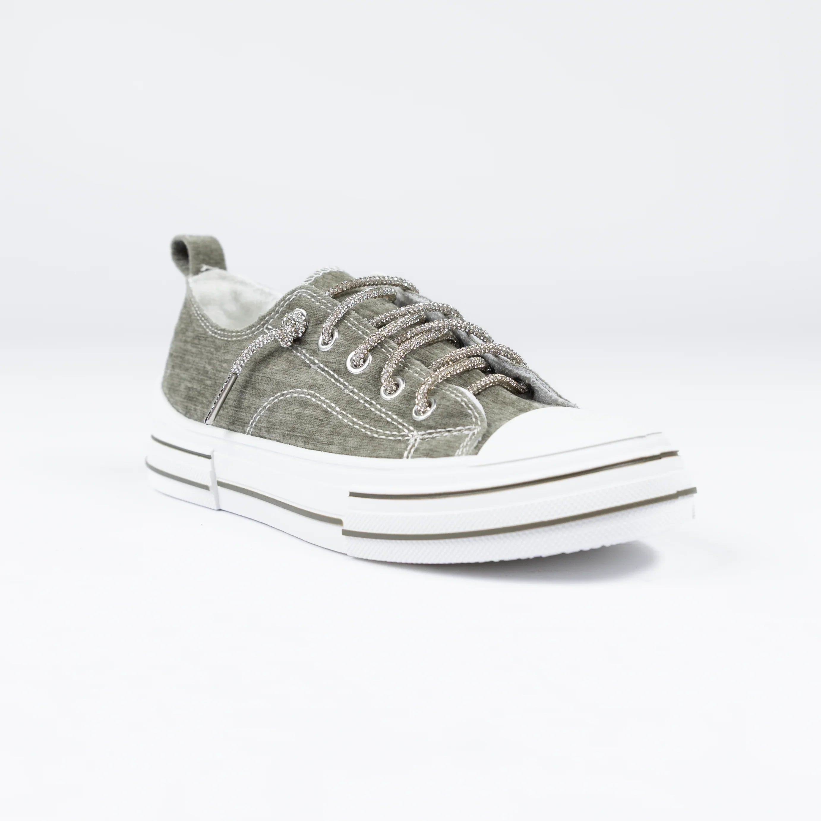Women's Very G Sage Aman Velvet Lace Up Canvas Sneaker