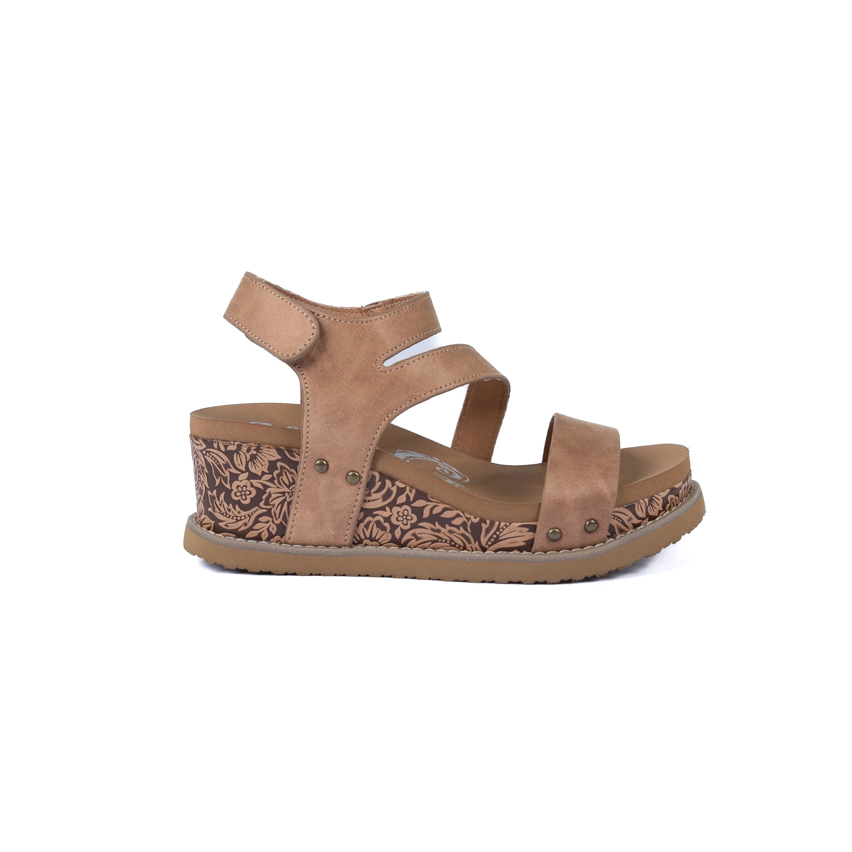Women's Very G Verde Trail Nude Open Toe Wedge Sandals VGWS0146-430
