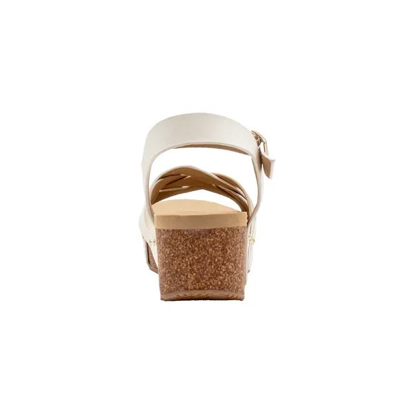 Women's Very Volatile White and Gold Wedges PV1043-PLAT - Crazy House Western Wear