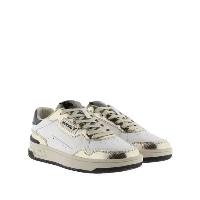 Women's Victoria White and Gold Tennis Shoes 8800121