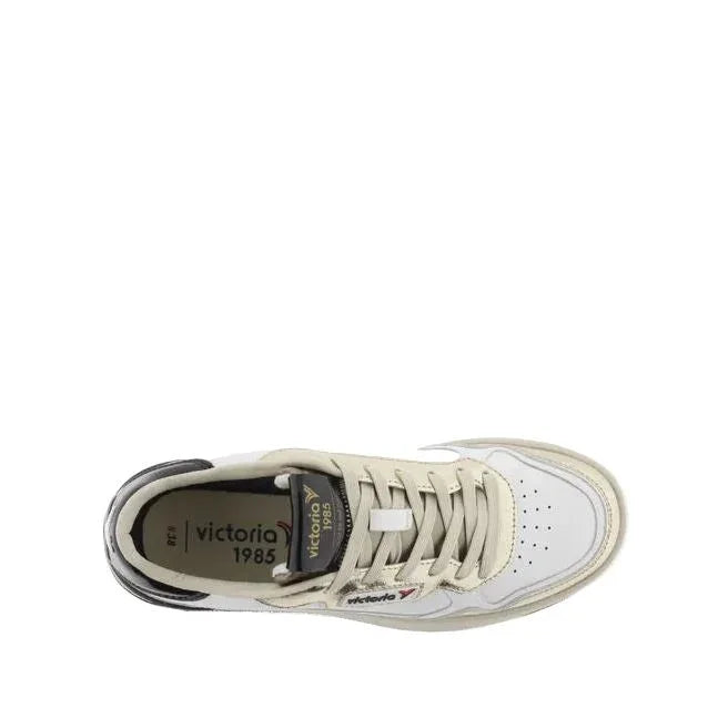 Women's Victoria White and Gold Tennis Shoes 8800121