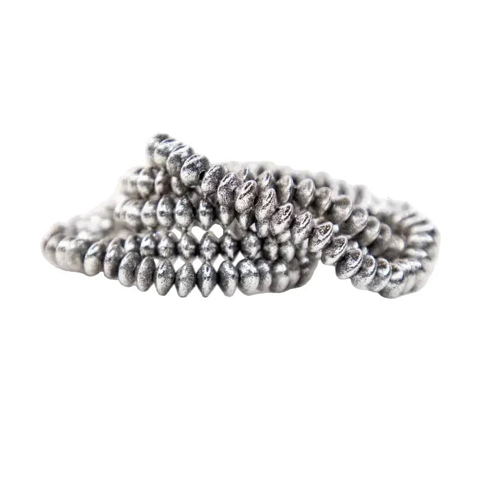 Women's West & Co 18K Gold Plated Burnished 5 Disc Bead Stretch Bracelet WC-BR11WG