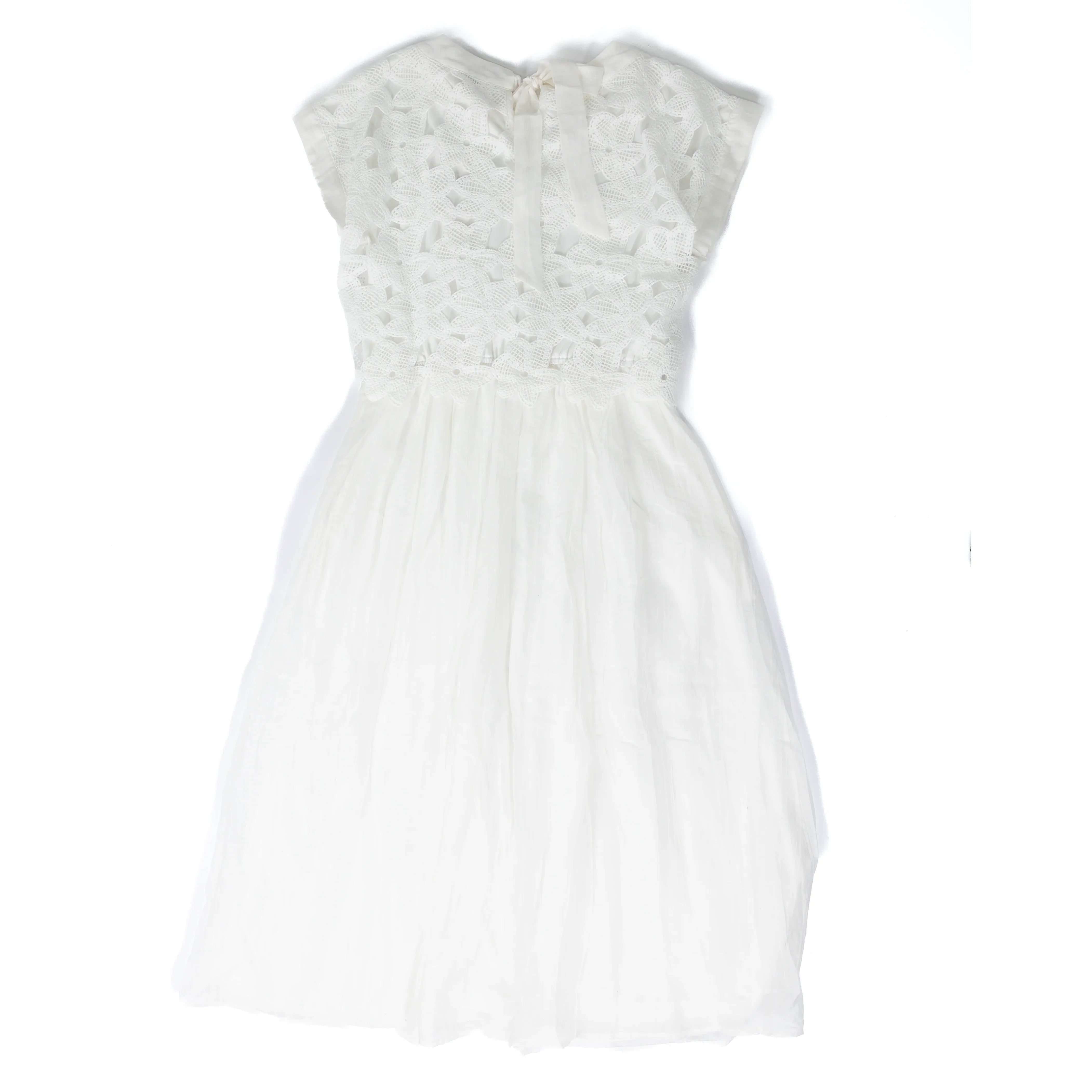 Women's White Twofer Floral Lace Dress SP0976