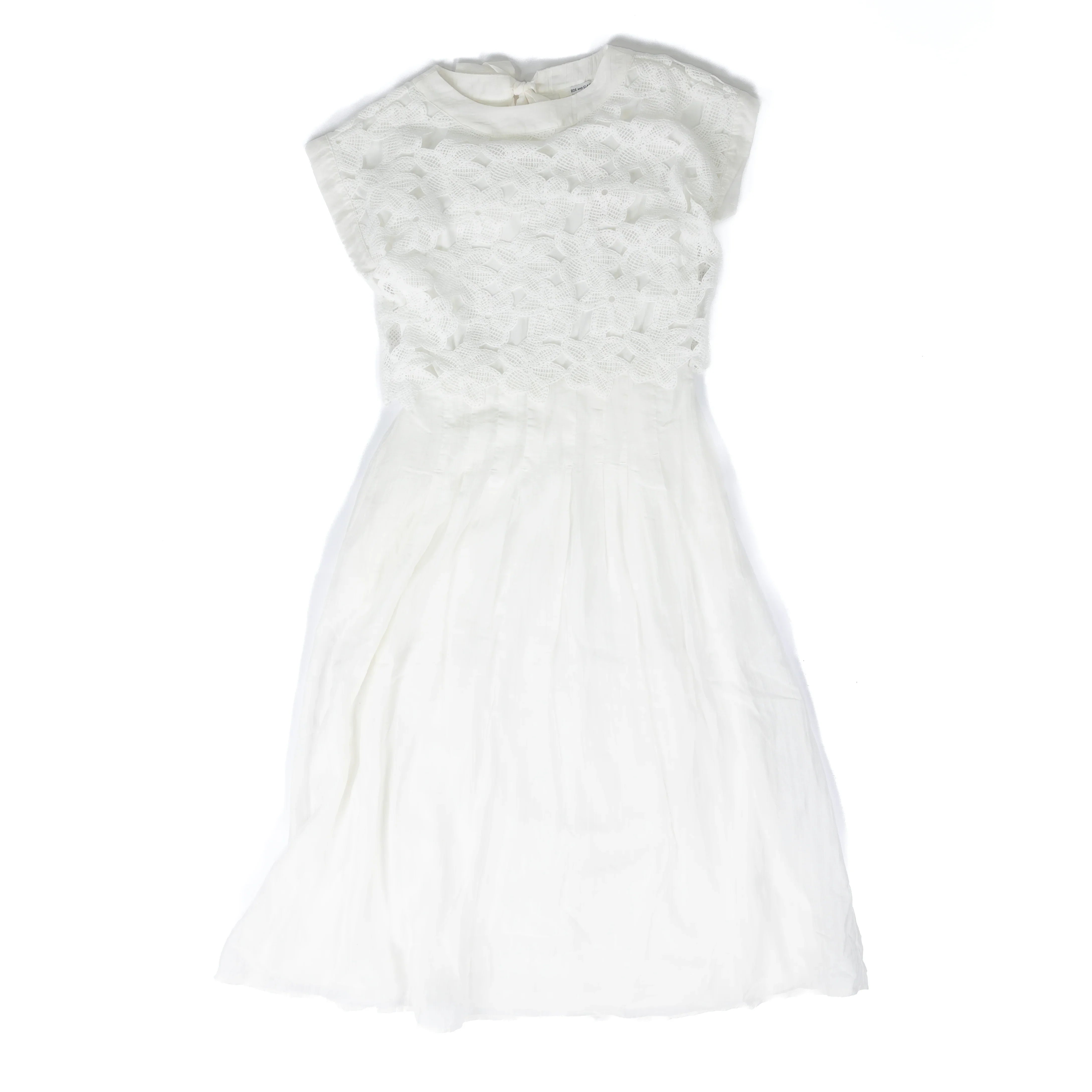Women's White Twofer Floral Lace Dress SP0976