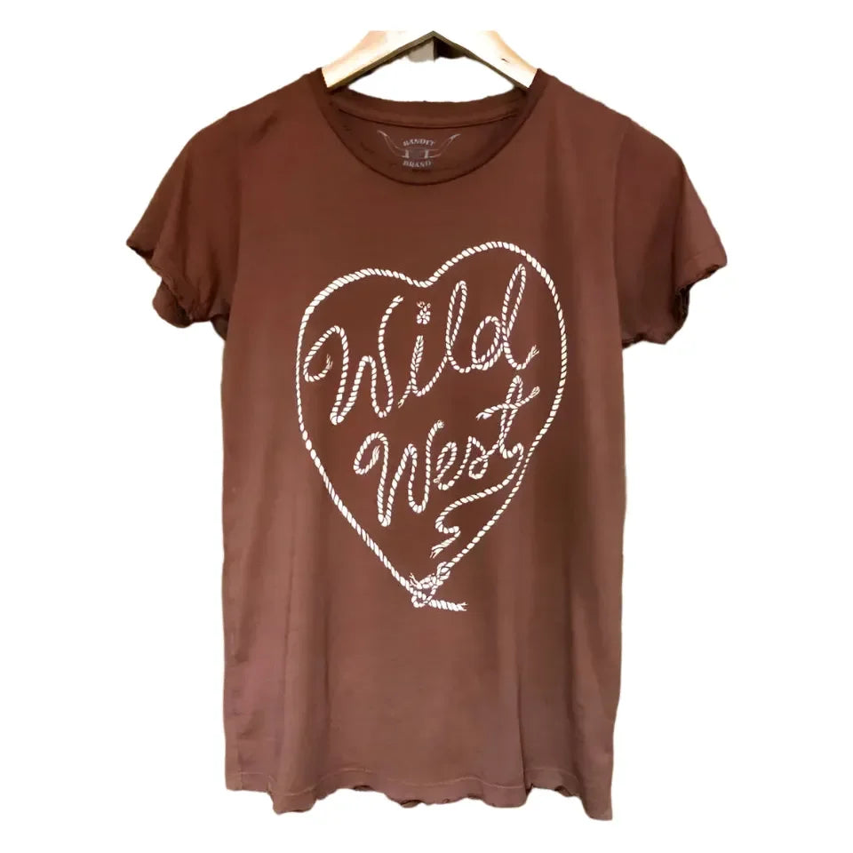 Women's Wild West Tee Rust and White - Crazy House Western Wear