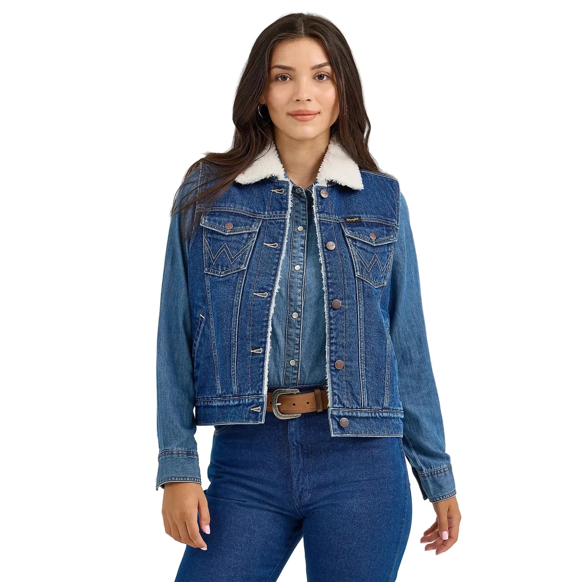Women's Wrangler Sherpa Lined Denim Vest 112368298