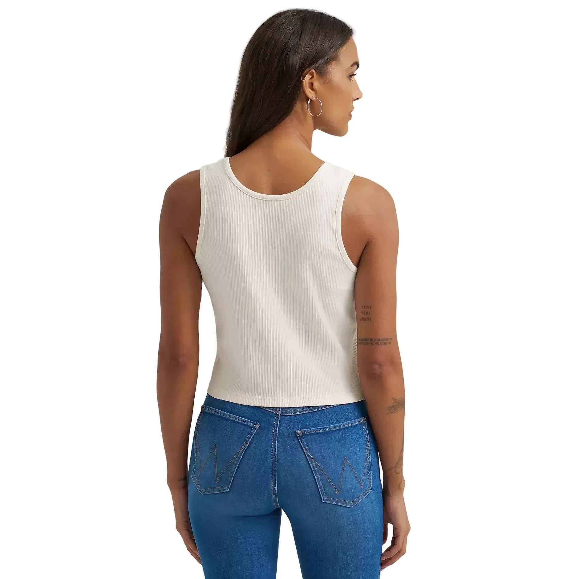 Women's Wrangler Triangle Logo Graphic Ribbed Tank Top 112375857