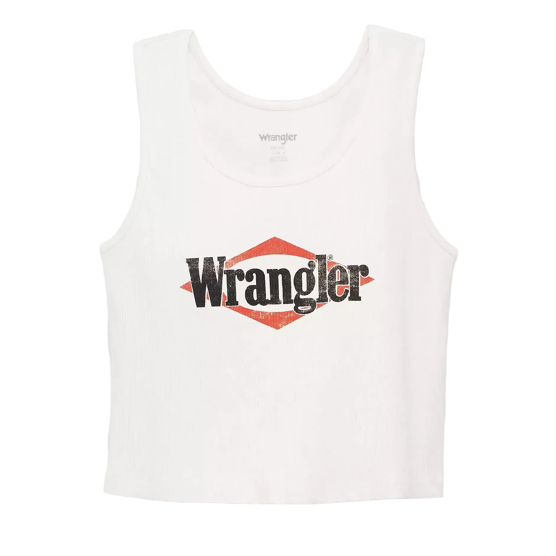 Women's Wrangler Triangle Logo Graphic Ribbed Tank Top 112375857