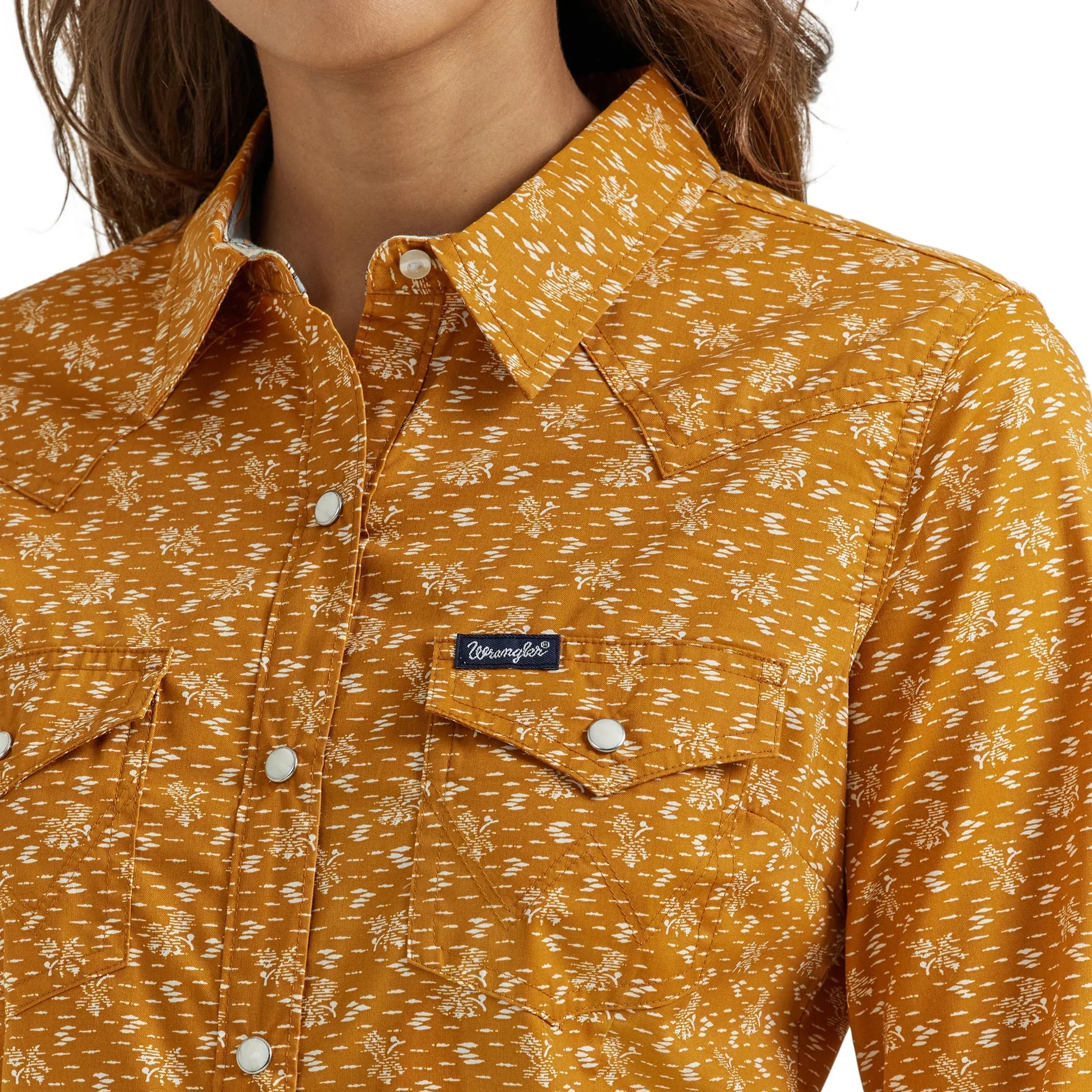 Women's Wrangler® Western Dress Snap Shirt 112353165 - Crazy House Western Wear