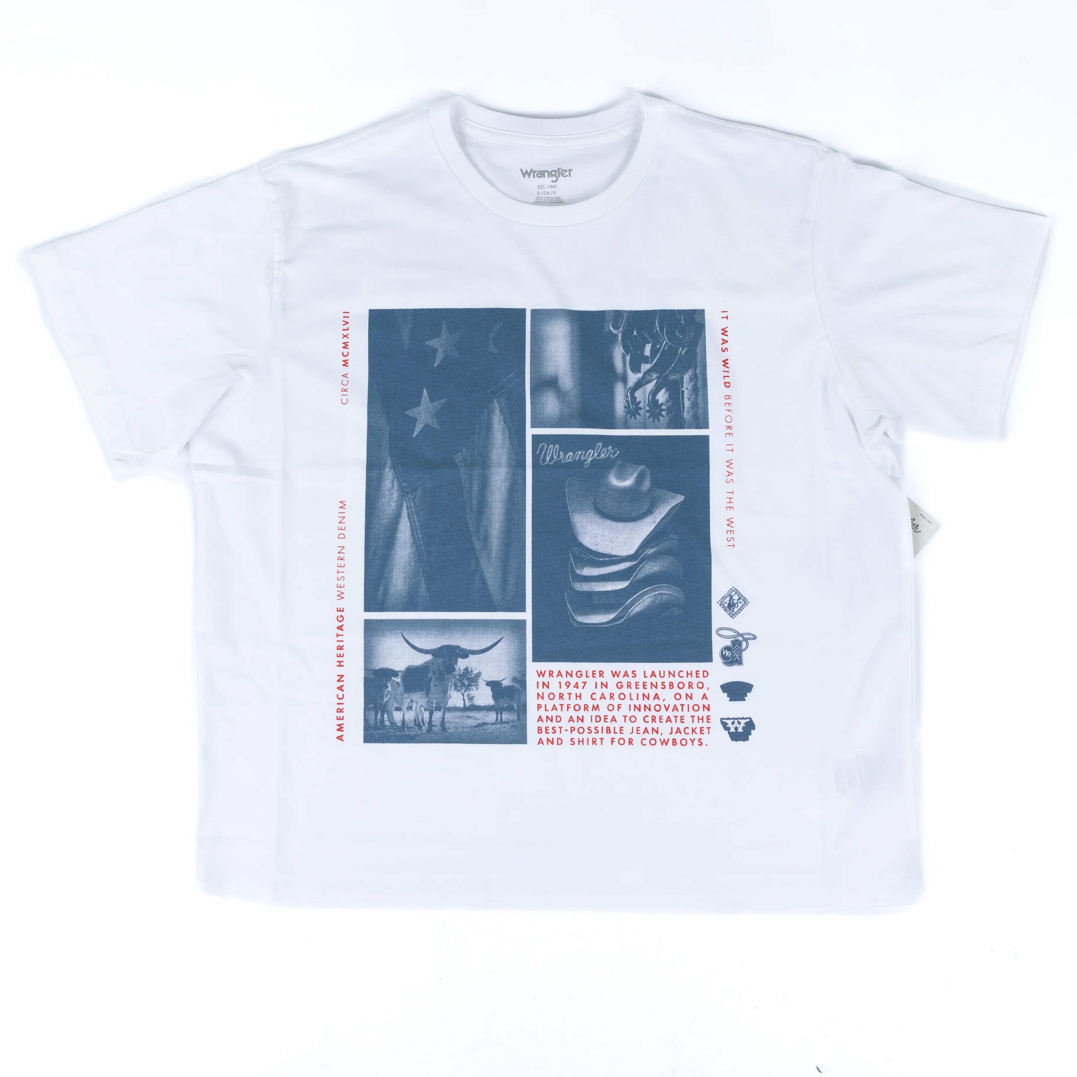 Women's Wrangler White Short Sleeve Printed T-shirt 112375895