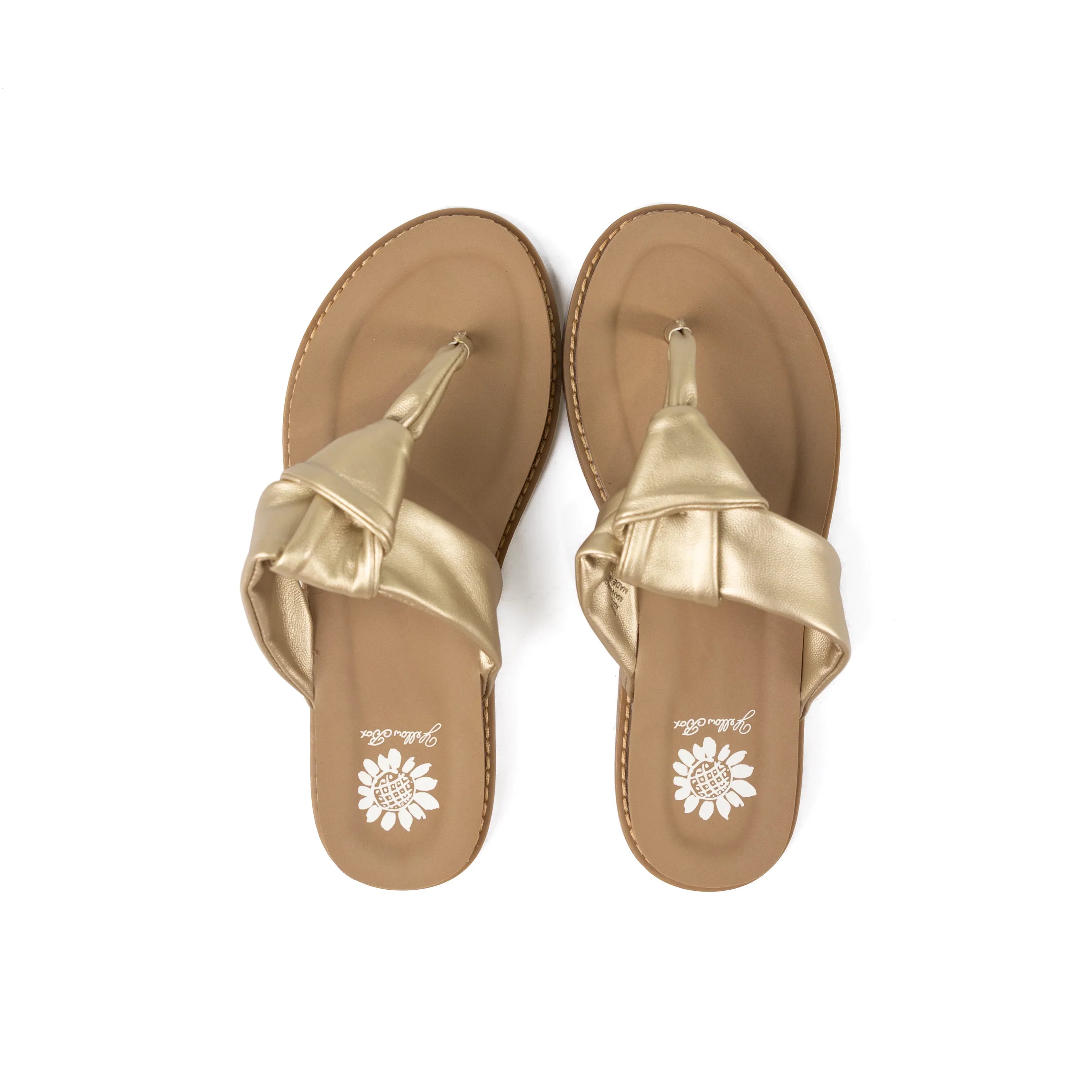 Women's Yellow Box Caine Platino Flip Flops 66283-CAINE