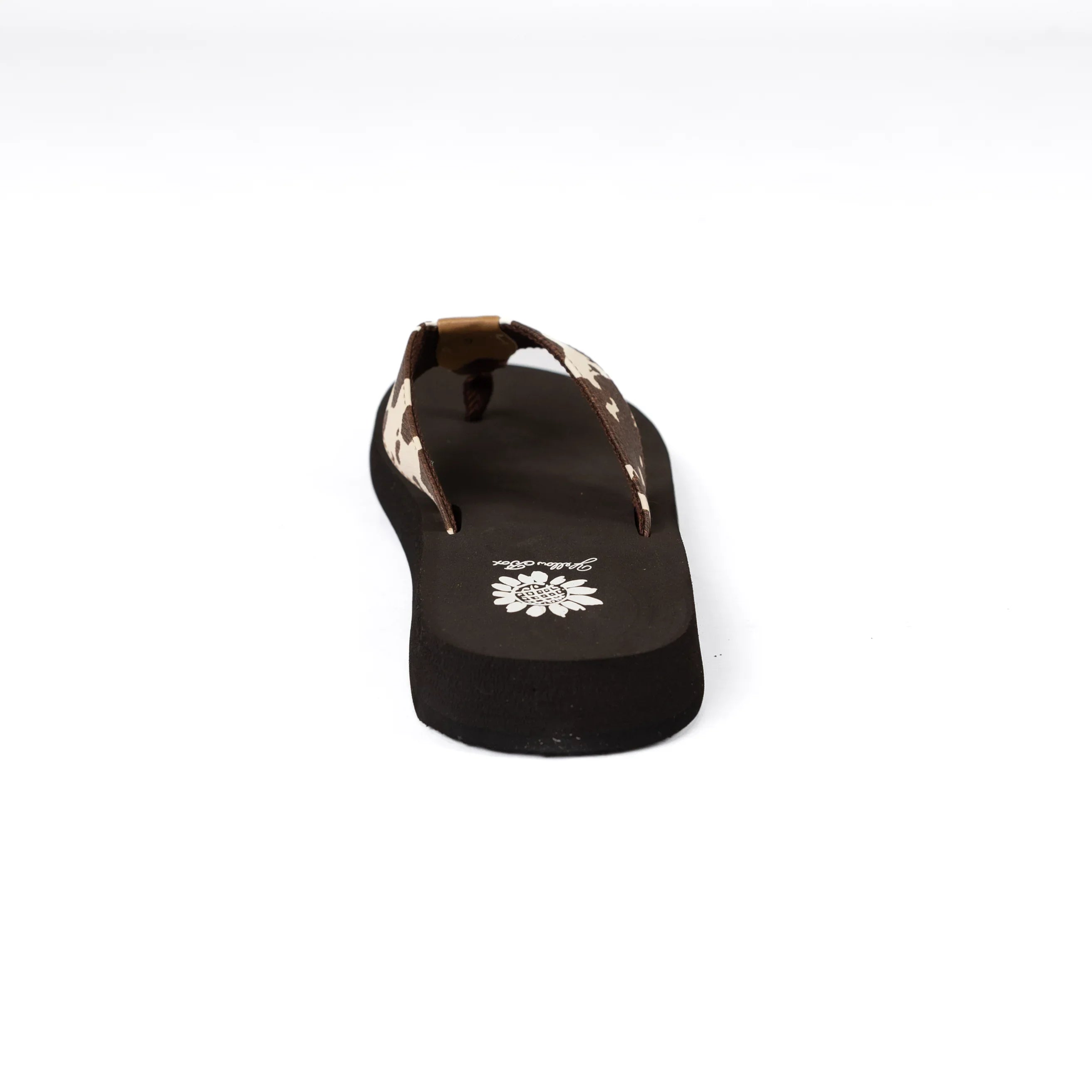 Women's Yellow Box Flexter Cow Print Flip Flops 66355-COW