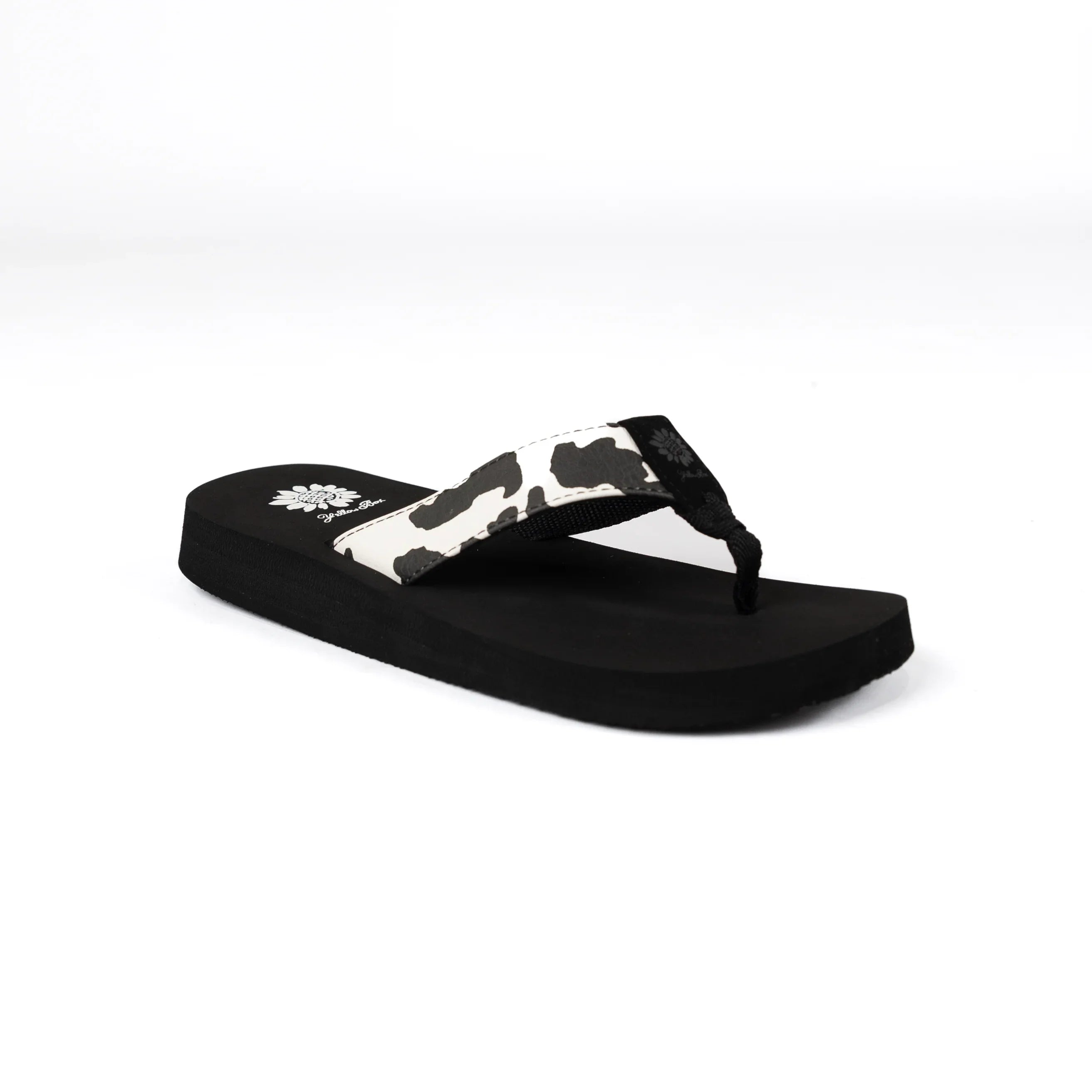 Women's Yellow Box Flexter White and Black Flip Flops 66356-W/B