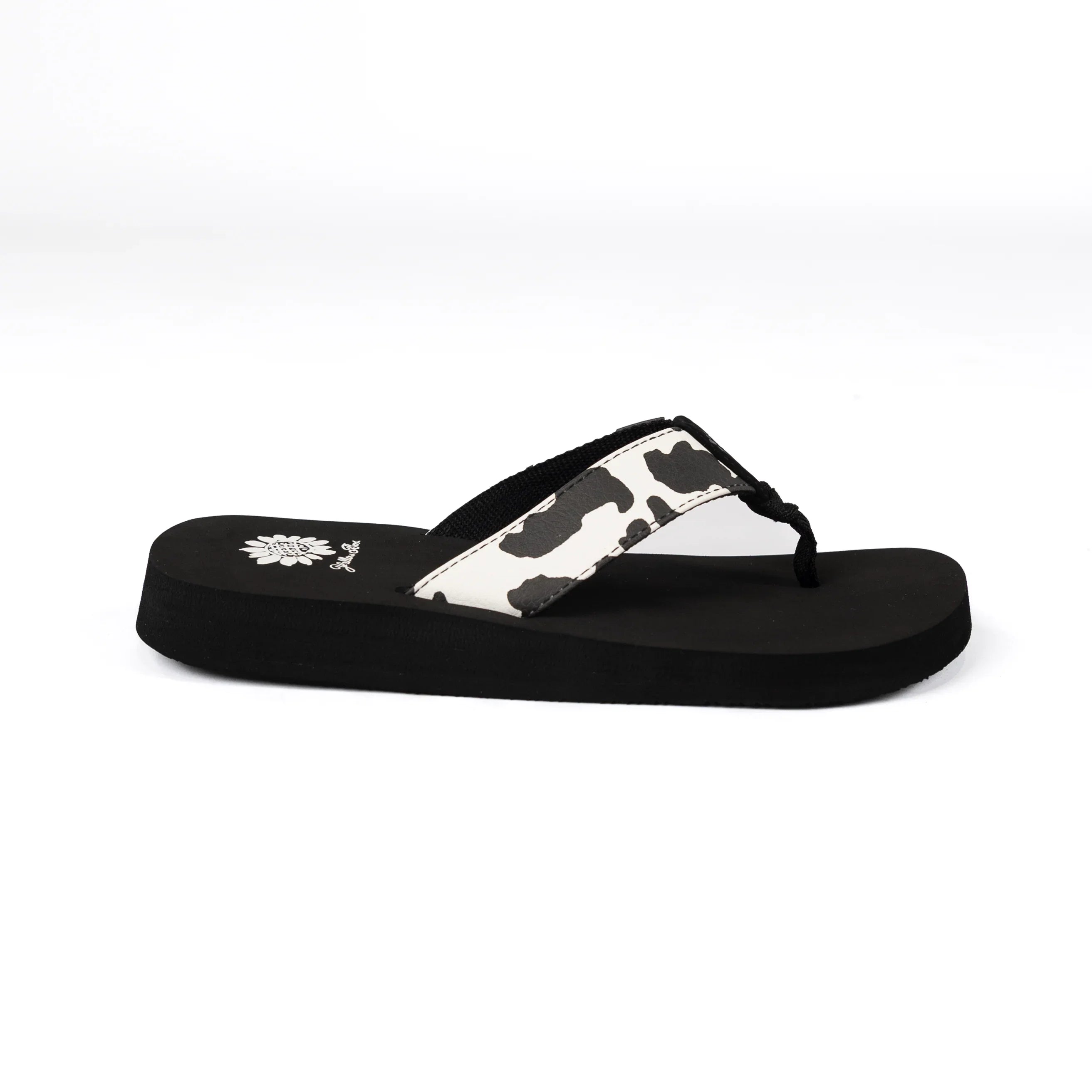 Women's Yellow Box Flexter White and Black Flip Flops 66356-W/B