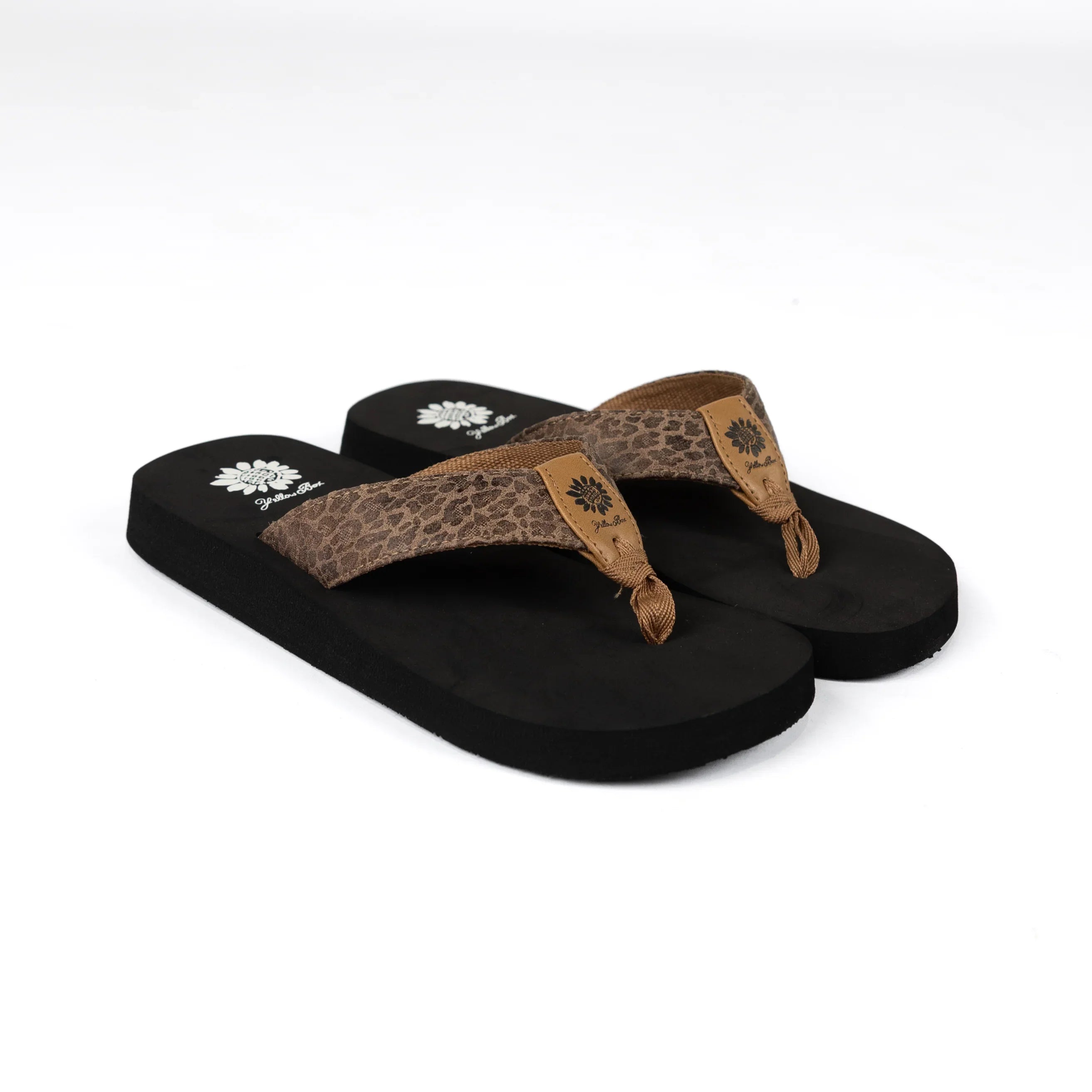 Women's Yellow Box Leopard Flexter Flip Flops 66358-LEOP