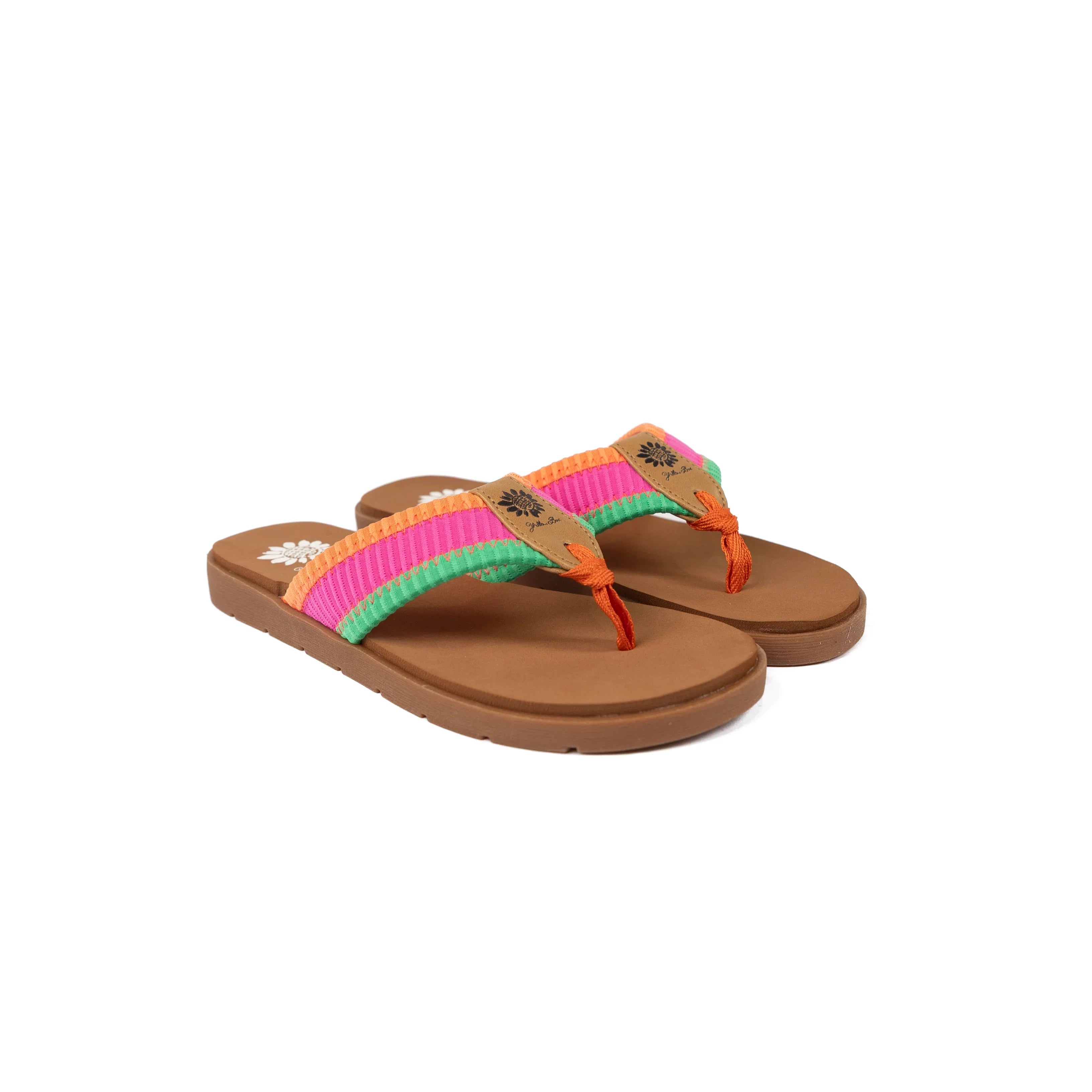 Women's Yellow Box Pink Multi Fahad Flip Flops 65790-FAHAD