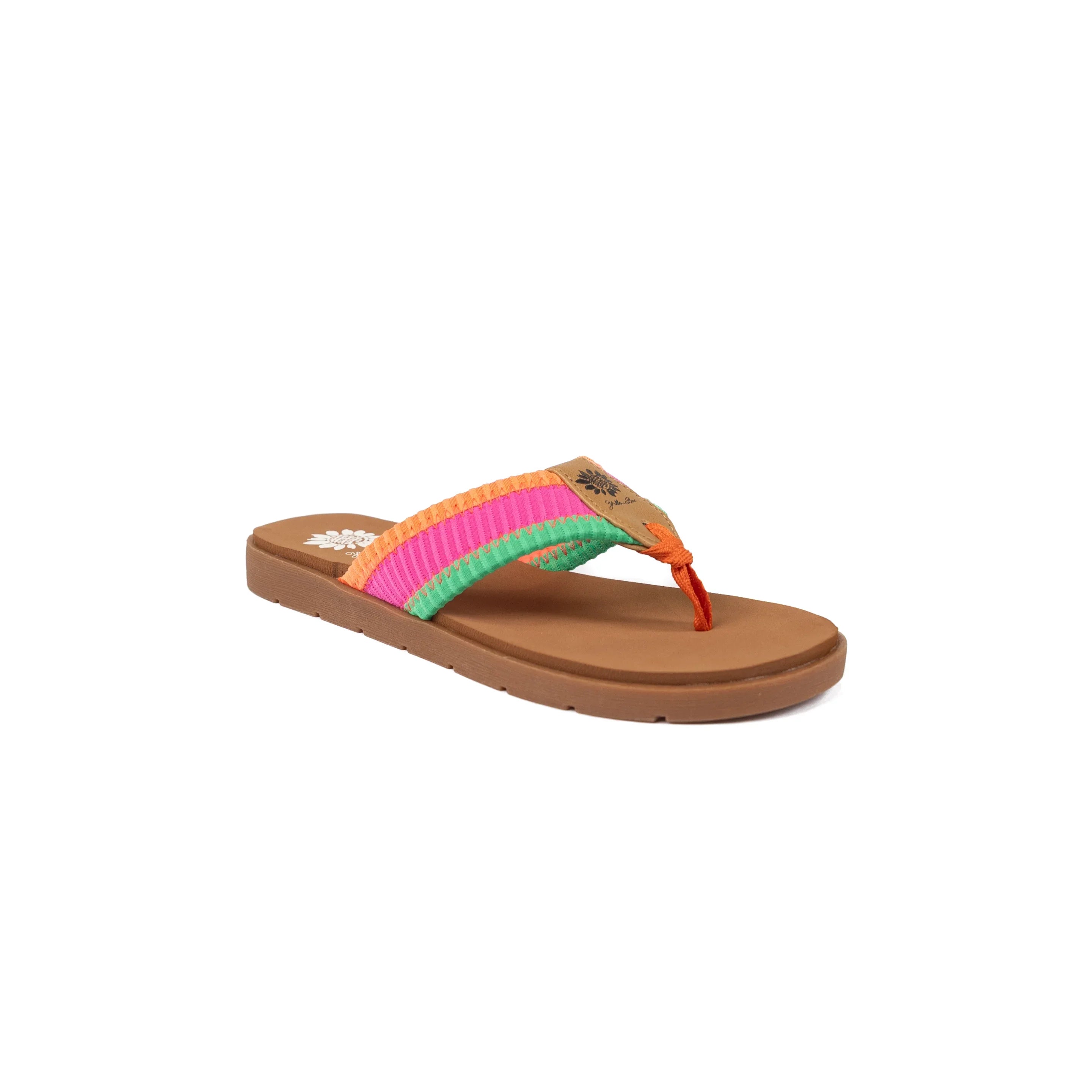 Women's Yellow Box Pink Multi Fahad Flip Flops 65790-FAHAD