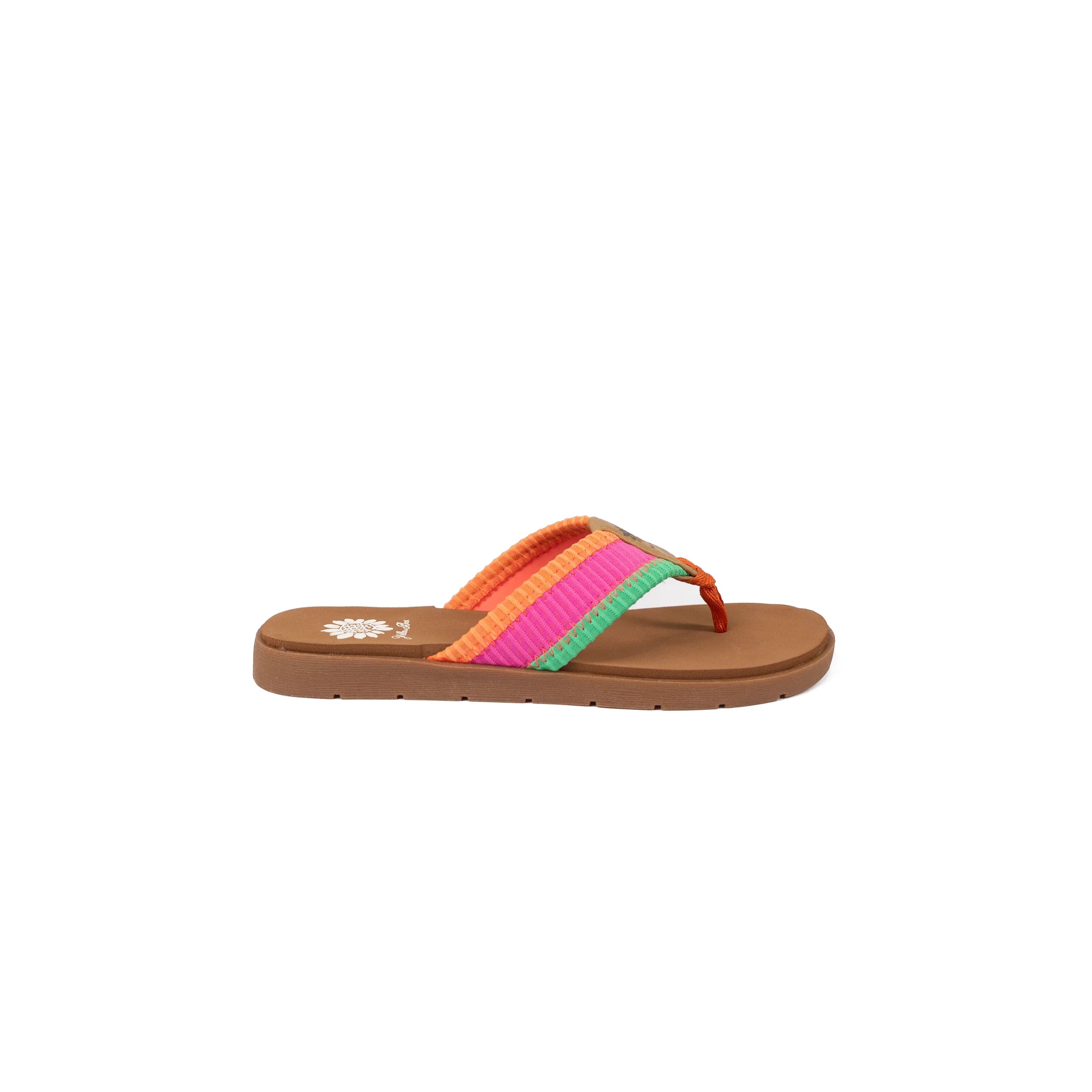 Women's Yellow Box Pink Multi Fahad Flip Flops 65790-FAHAD