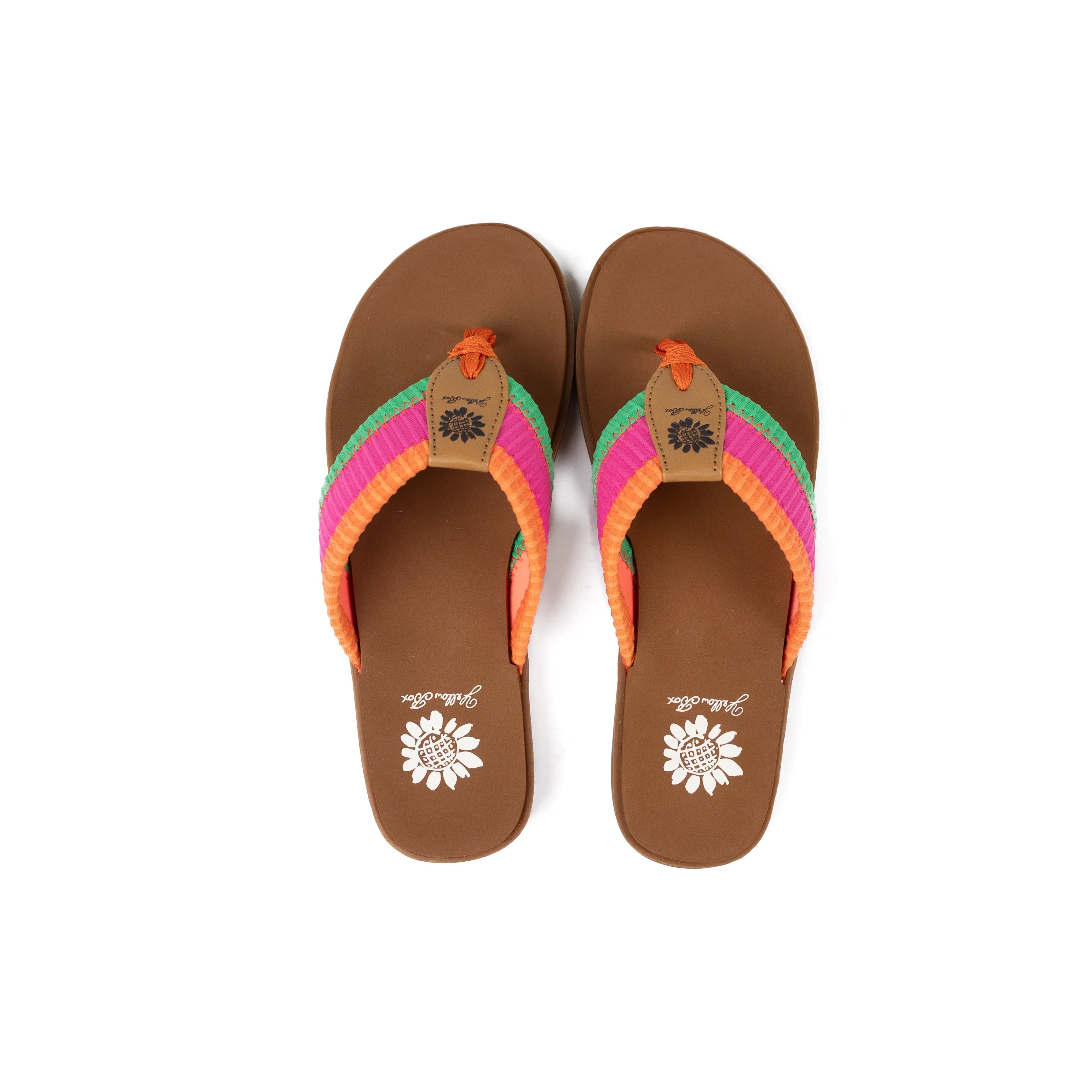 Women's Yellow Box Pink Multi Fahad Flip Flops 65790-FAHAD