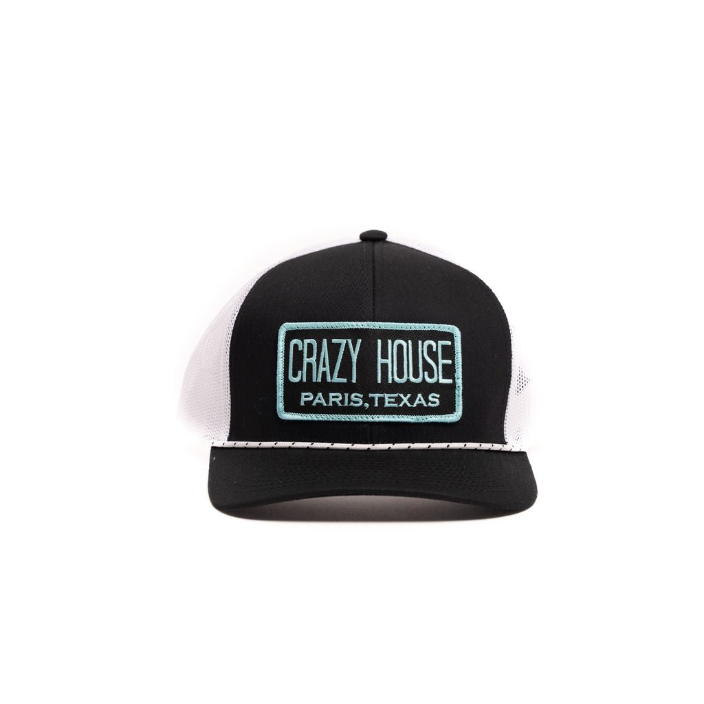 Crazy House Unisex Black and White Trucker Cap with Patch - Crazy House Western Wear