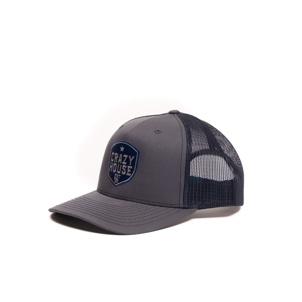 Crazy House Unisex Grey and Navy Snapback with Navy Stitching - Crazy House Western Wear