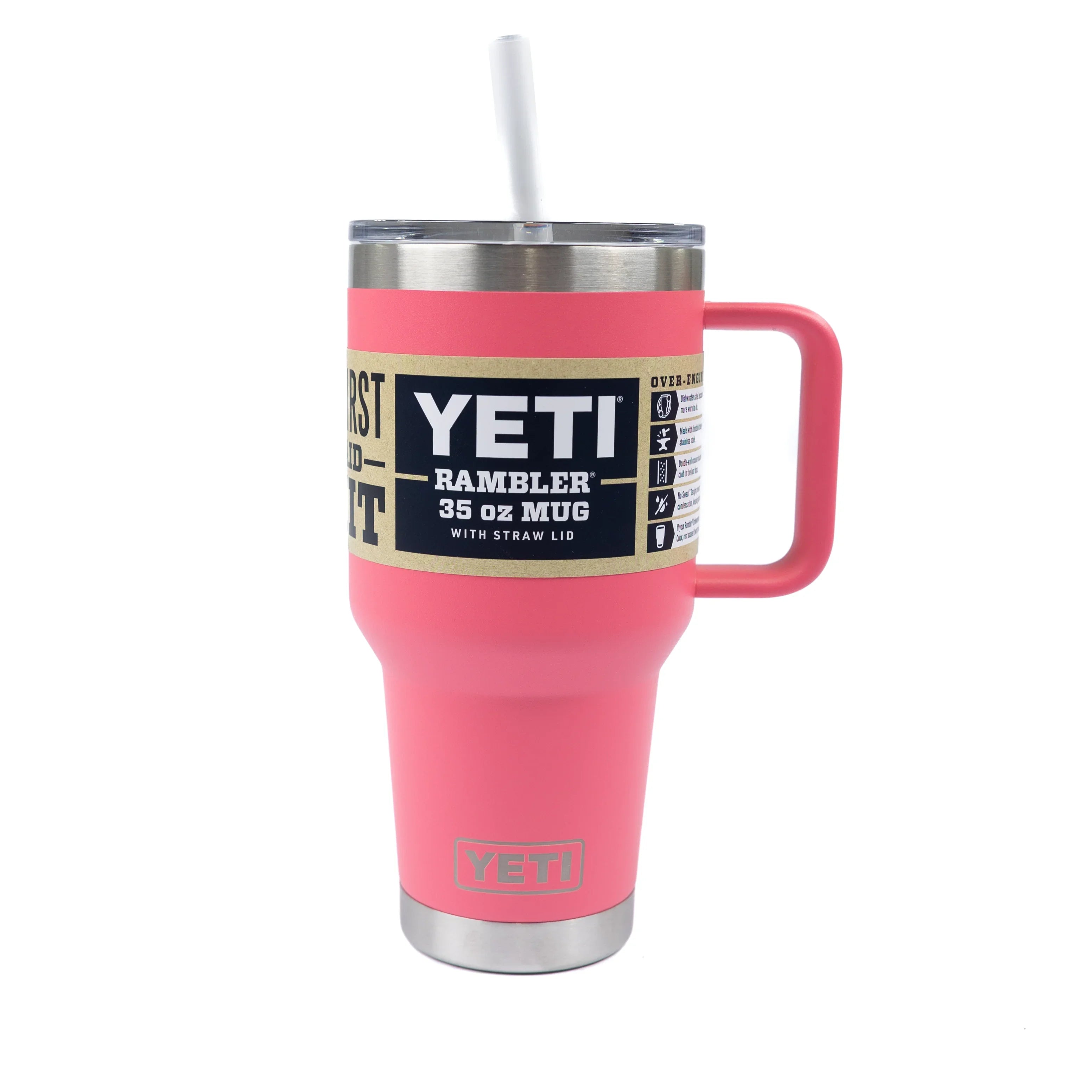 Yeti 35oz Tropical Pink Rambler With Straw Lid YRAM35PNK – Crazy 