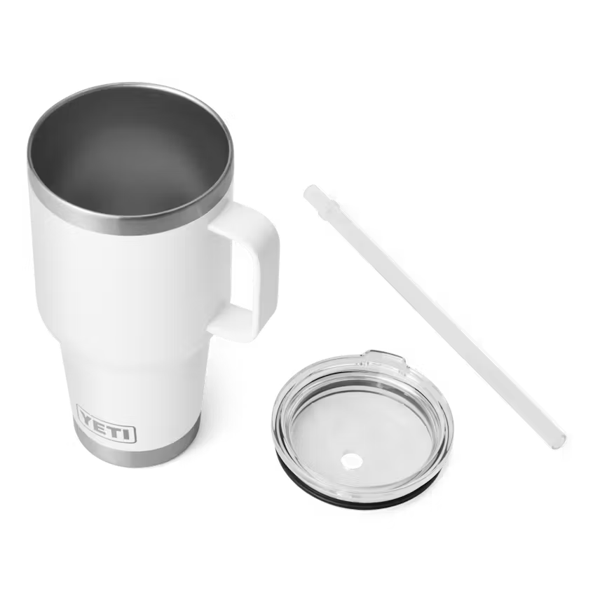 Yeti 35OZ White Straw Mug Tumbler YRAM35MWHT