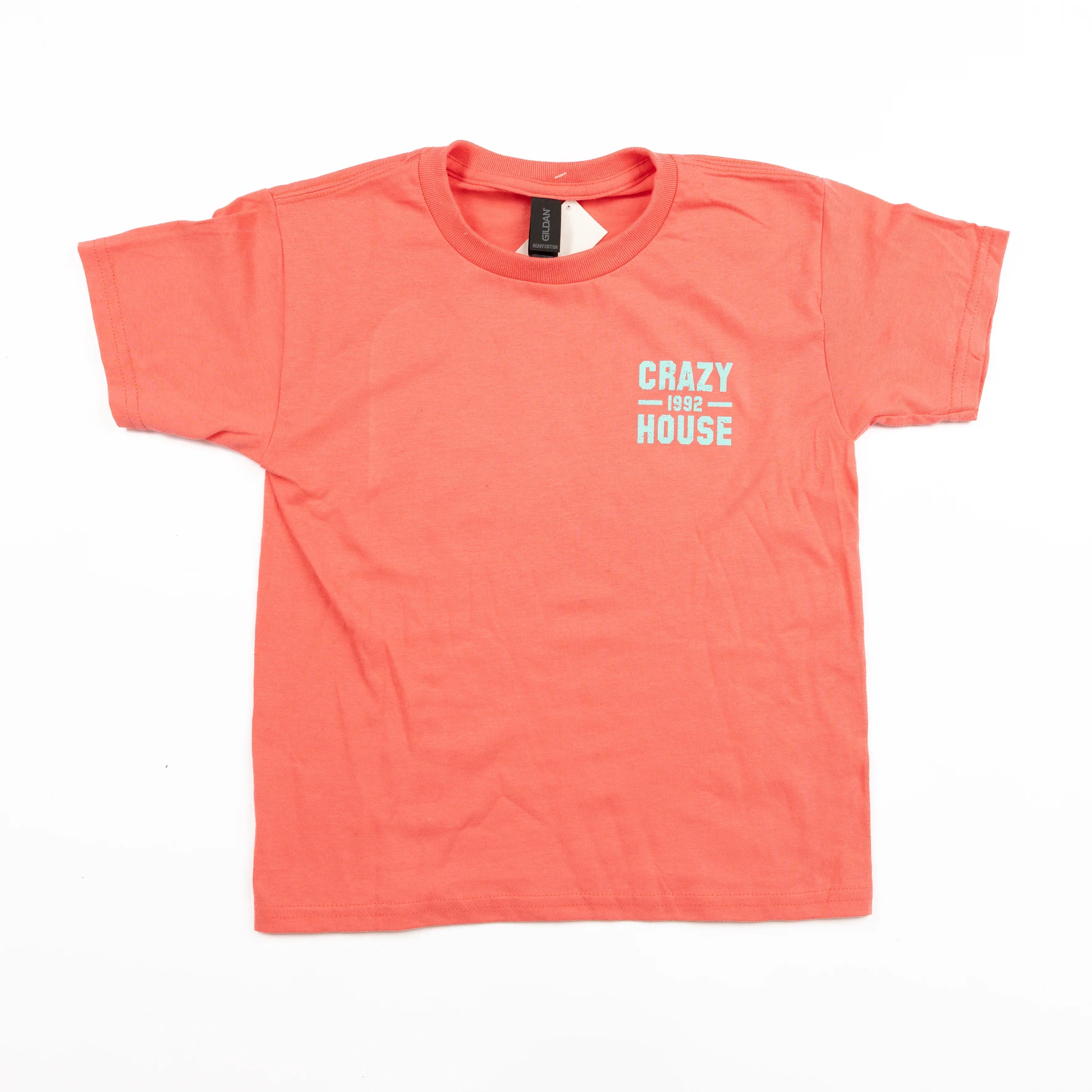 Youth Crazy House Coral and Mint Stacked T-shirt