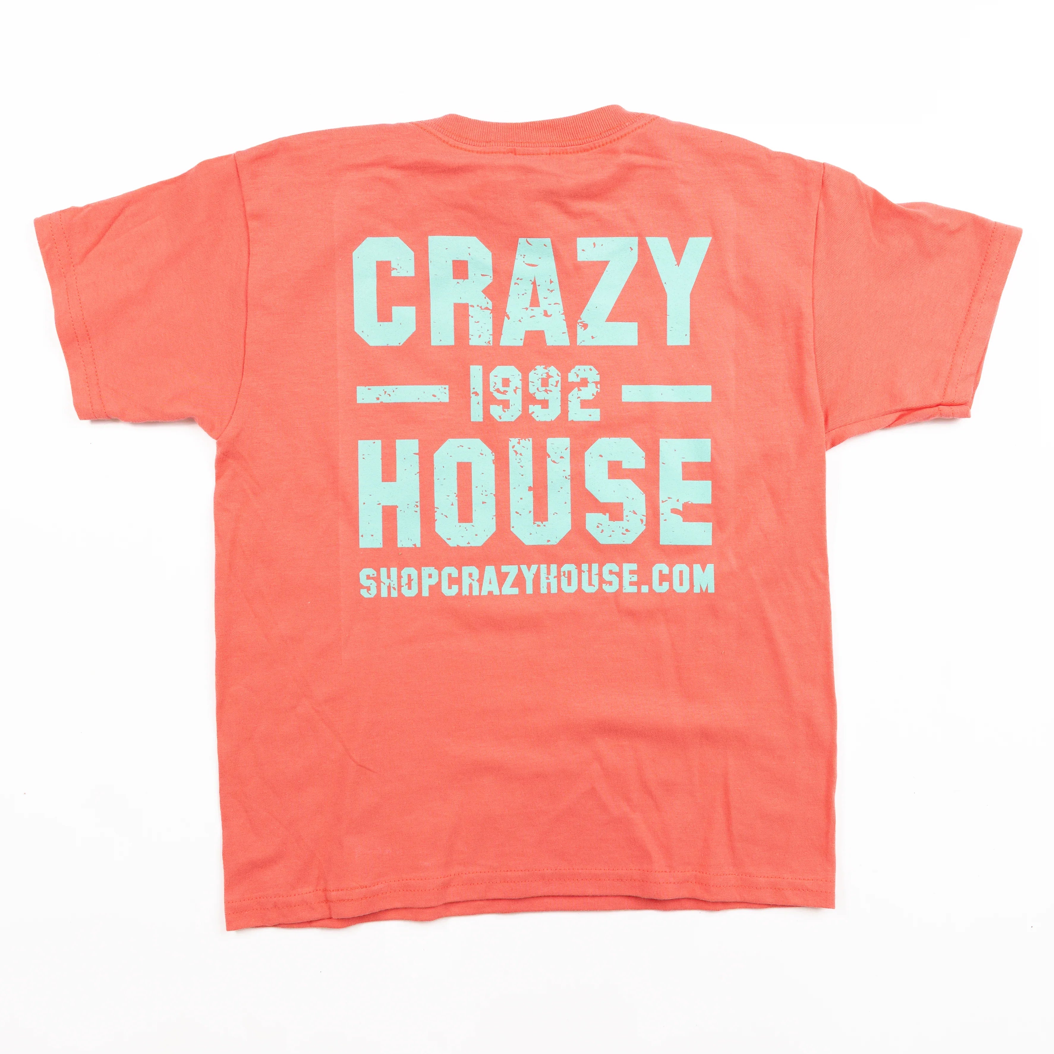 Youth Crazy House Coral and Mint Stacked T-shirt