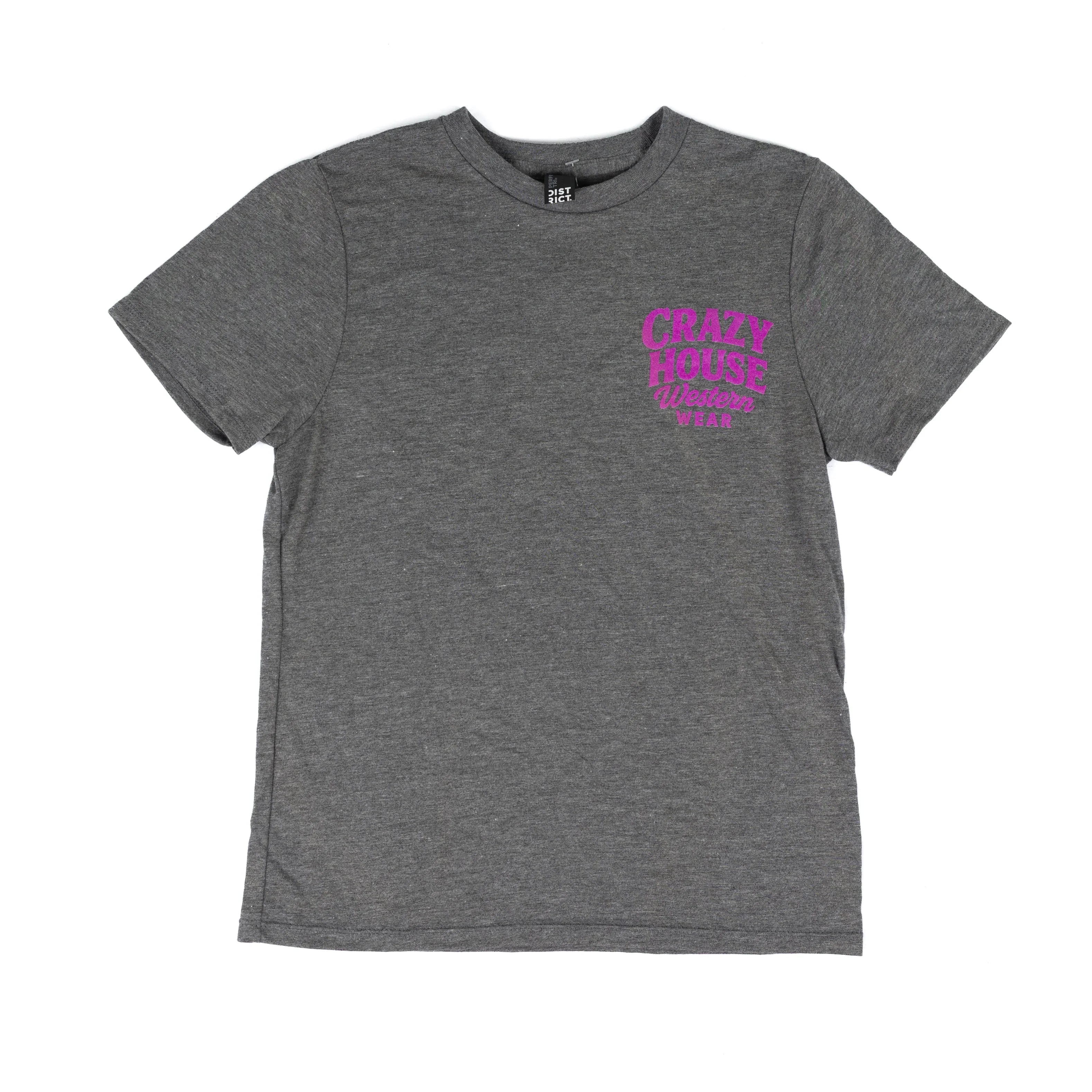 Youth Crazy House Gray Short Sleeve Script T-shirt