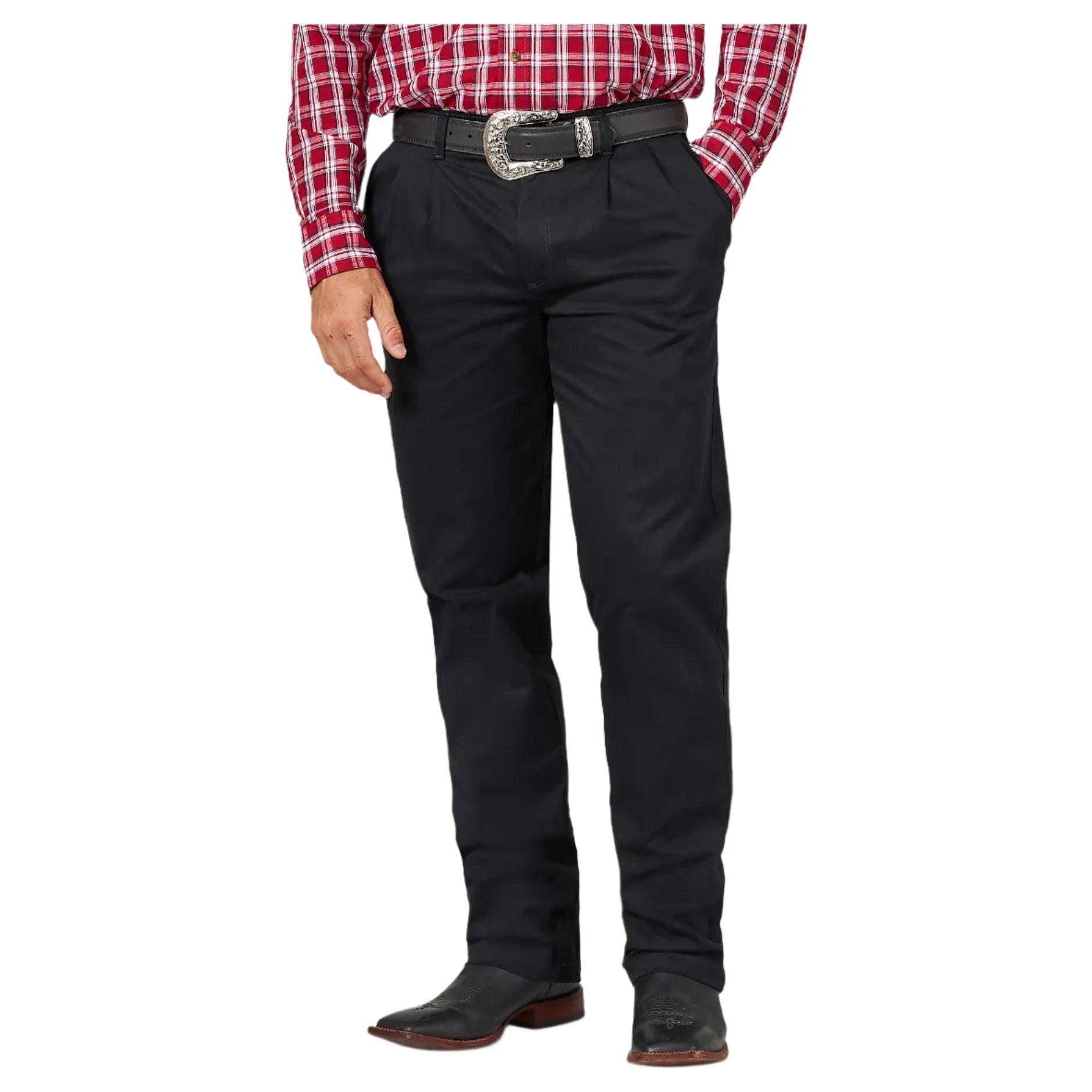 Men's Wrangler Casuals® Pleated Front Relaxed Fit Pants 1000097BK - Crazy House Western Wear