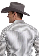 Roper Men's Long Sleeve Gray Striped Pearl Snap Shirt 01-001-0044-7025