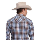 Men's Roper Long Sleeve Brown and Blue Plaid Button Up 01-001-0101-2028