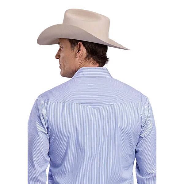 Men's Roper Long Sleeve Blue Striped Button Up Shirt 01-001-0144-0265