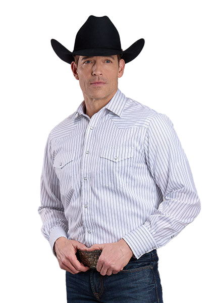 Men's Roper Long Sleeve Snap Yarn Dyed Snap Up Shirt 01-001-0144-1085