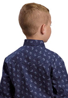 Roper Boy's Long Sleeve Blue Floral Snap Shirt 01-030-0019-7019