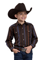 Boy's Roper Long Sleeve Yarn Dyed Stripe Snap Shirt 01-030-0044-1084