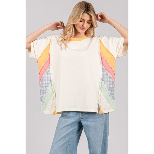 Women's Sunset Colorblock Oversized Tee ST7727