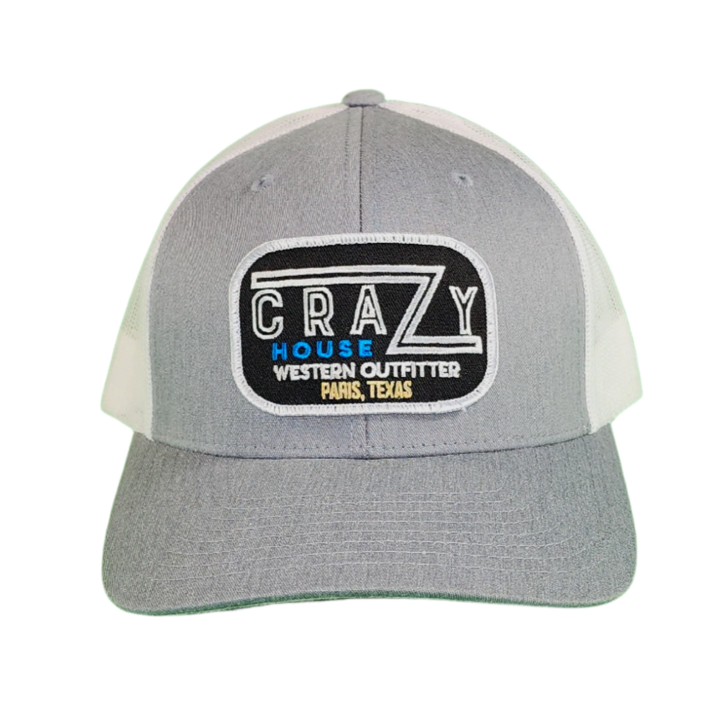 Gray Snapback with Black Long Z Patch - Crazy House Western Wear