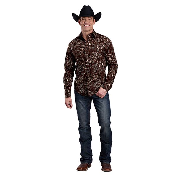 Men's Roper Long Sleeve Allover Print Snap Shirt 03-001-0064-0158