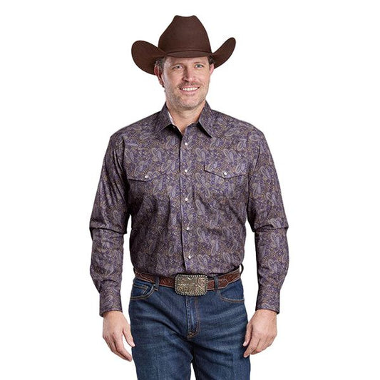 Men's Roper Long Sleeve Amarillo Ssnap Allover Print Purple Haze Paisley 03-001-0225-6029
