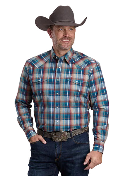 Roper Men's Long Sleeve Amarillo Multicolor Plaid Snap Shirt 03-001-0278-6074