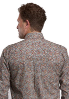 Roper Men's Long Sleeve Gray Amarillo Paisley Print Button Down Shirt 03-001-0325-6037 