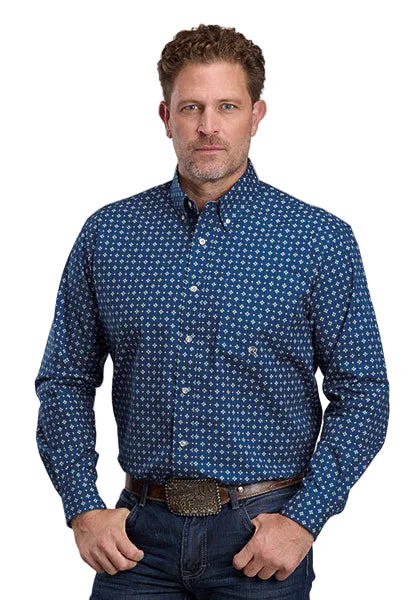 Roper Men's Night Sky Foulard Printed Long Sleeve Button Down Shirt 03-001-0326-6040